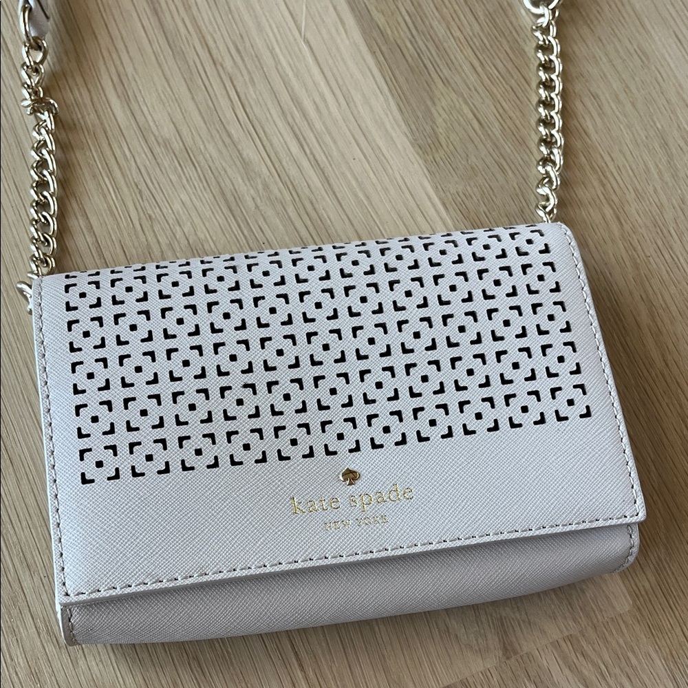 Kate Spade Cream Crossbody Bag with Gold Accents